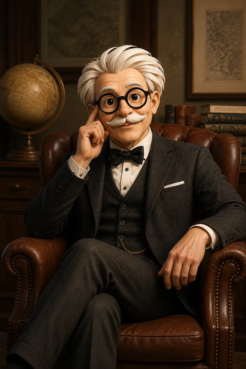 Professor Brand in his armchair