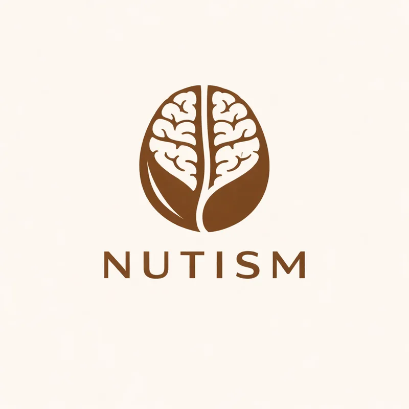 Nutism logo in warm brown on off-white