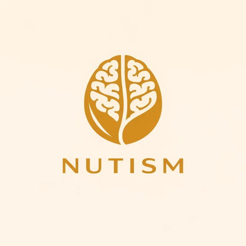 Nutism logo in ochre on pale cream